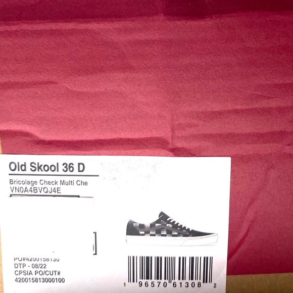 VANS Old Skool 36 DX Shoes Low Check Multi Men's Casual Suede Canvas VN0A4BVQJ4E - Picture 7 of 8
